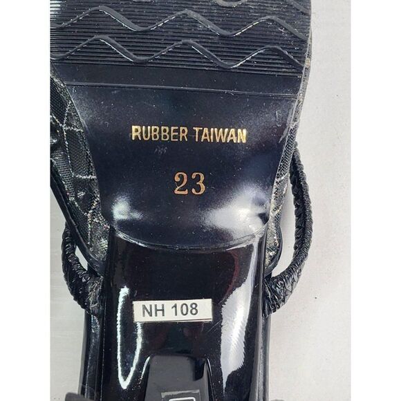 Regina Black Mesh Dress Heels Size 23 - Picture 6 of 8